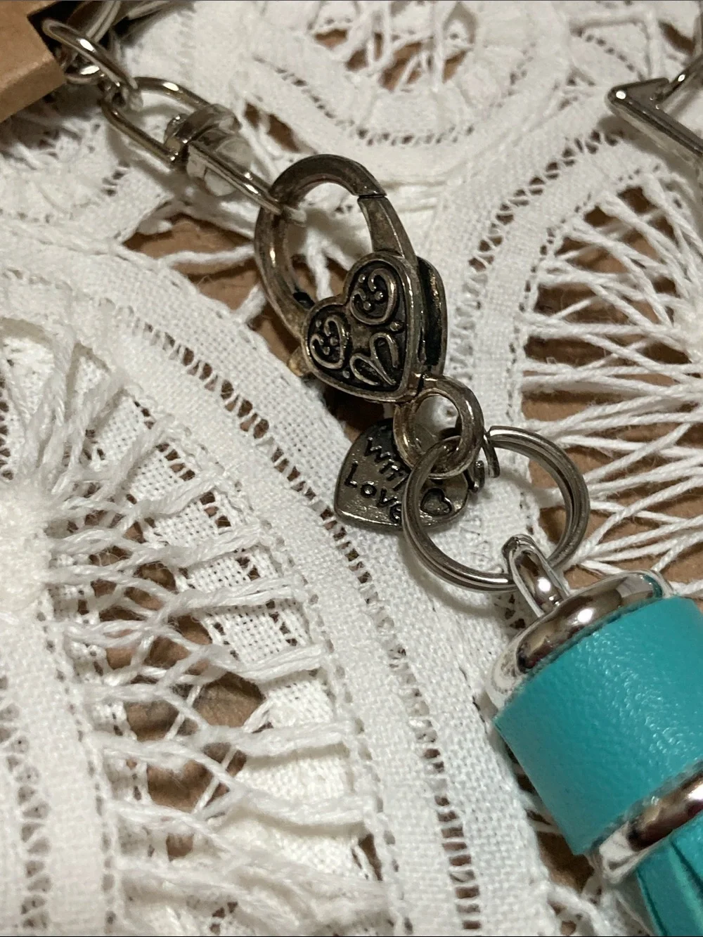 Handmade Teal Tassel Keychain - Unbranded